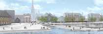 Sketch of the waterfront spaces 